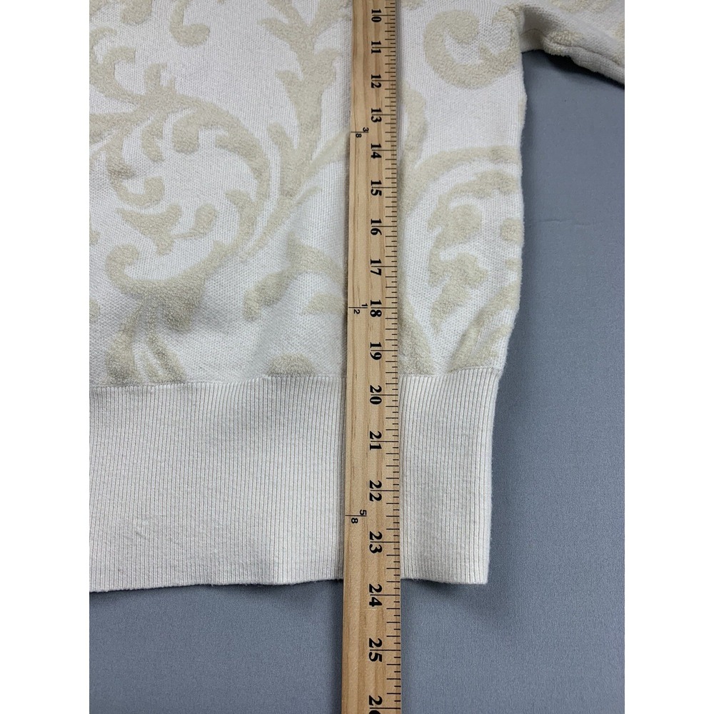 Anthropologie Womens Sweater Medium Ivory Coquette‎ Feminine Sweatshirt Classic - Picture 7 of 8